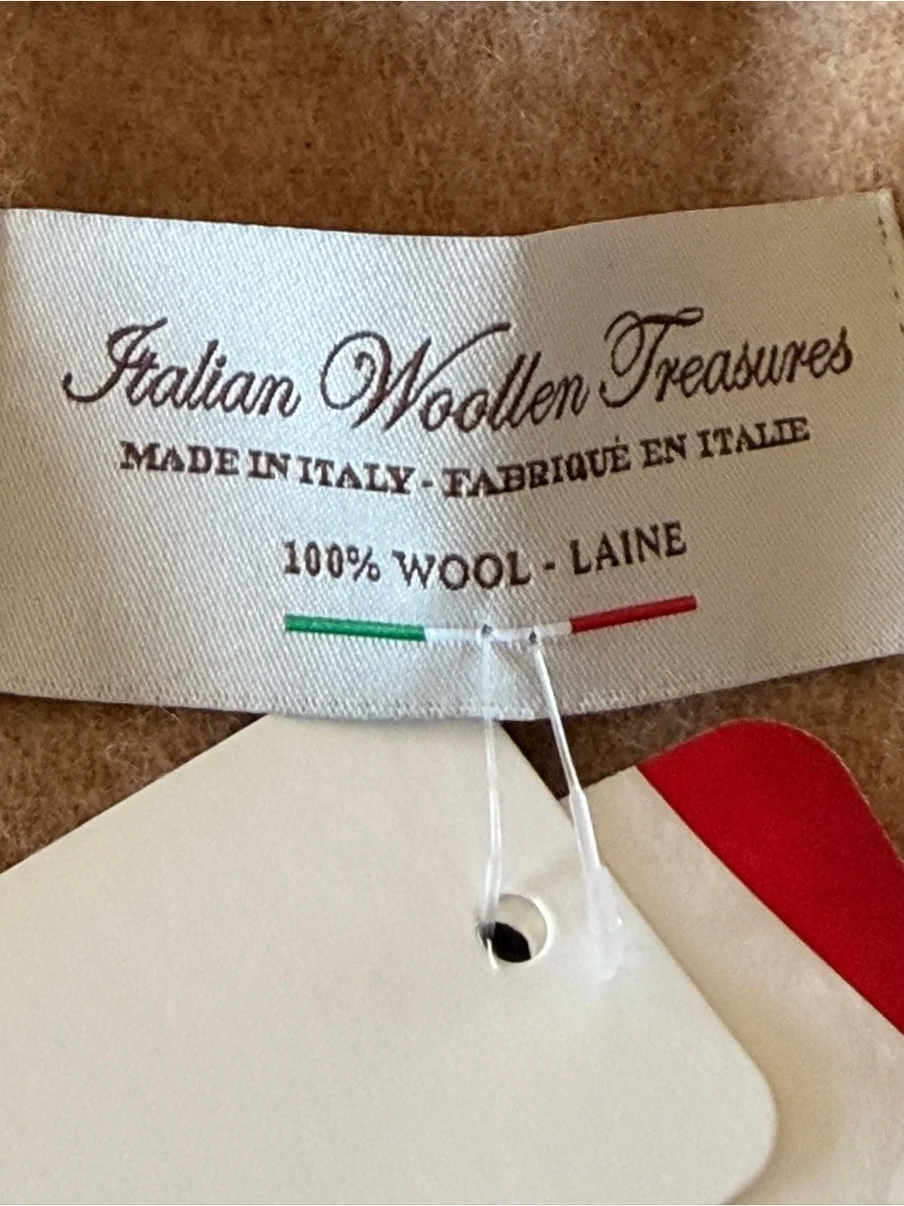 NWT NIb Men’s Italian 100% Wool Scarf & Beanie Set Camel Made in Italy